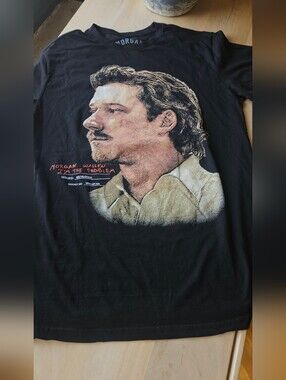 2 Black Graphic Tee with Cowboy and Portrait Print - Morgan Wallan - Post Malone